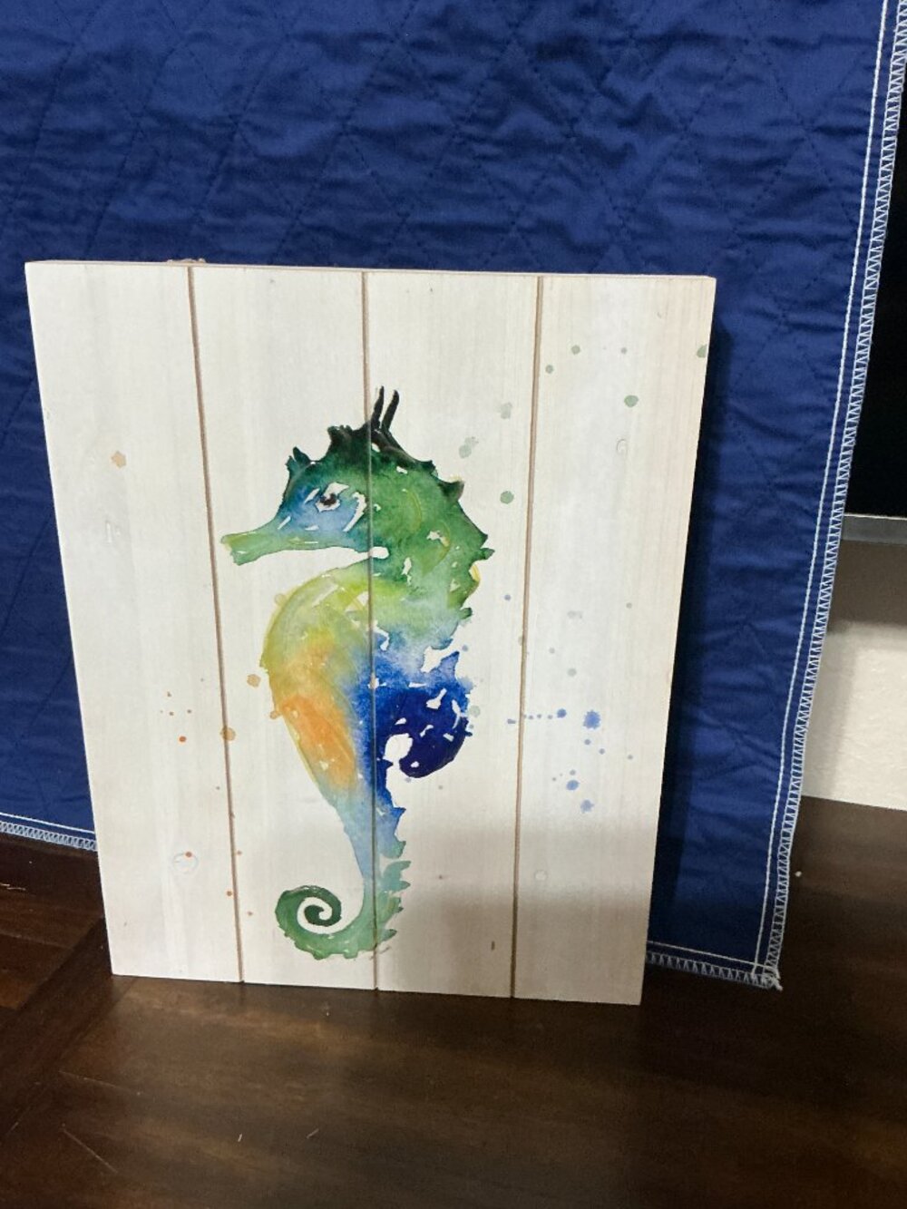 Colorful Seahorse Wood Wall Picture - Picture 2 of 2